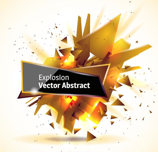 Golden explosion debris abstract background vector 01  