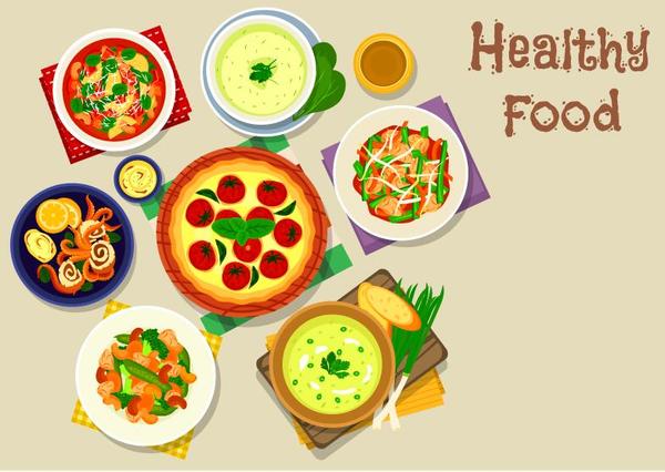 Healthy food flat vector 05  