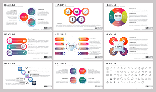 Riesige Sammlung von Business Infografik Vektoren 15  