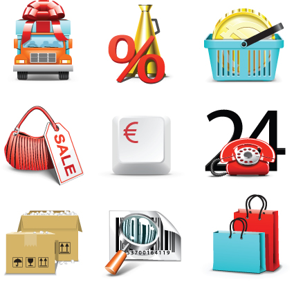 Set of Business Finance Icons vector 01  