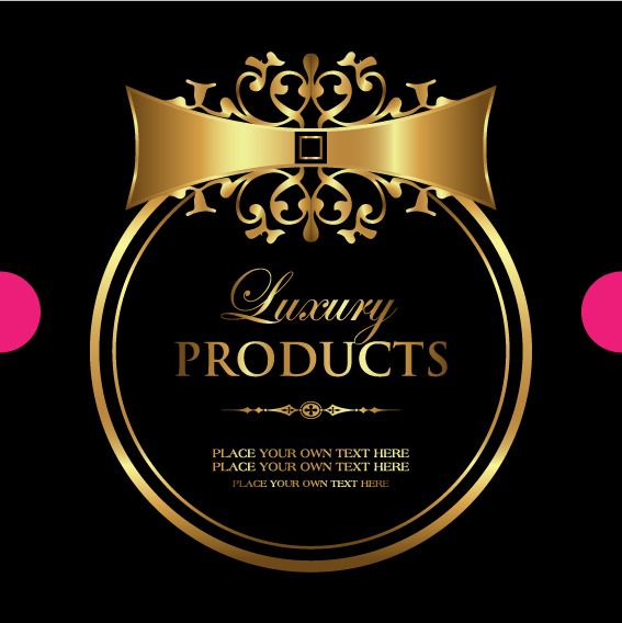 Produits de luxe or étiquettes vecteurs matériel 06  