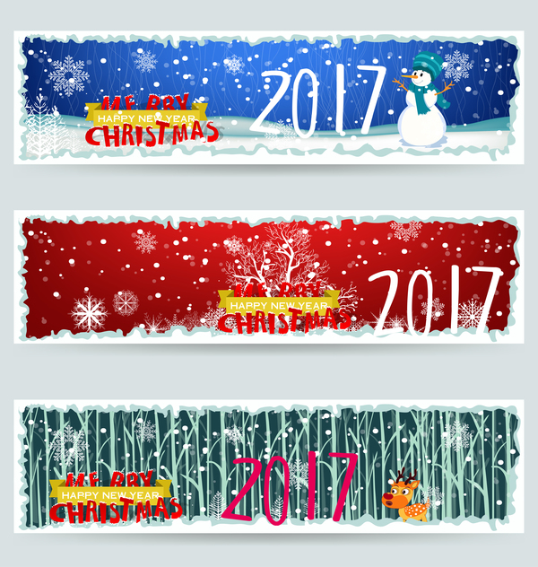 Buon Natale 2017 banner desgin vettore 04  