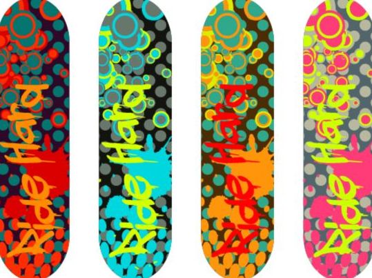Skateboard-Designmaterial Vektor 15  