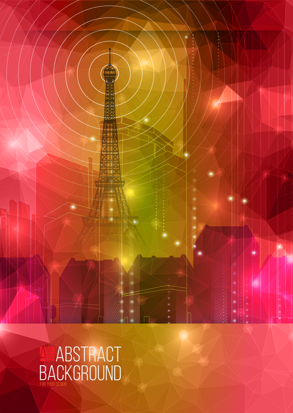 TV Tower with abstract background vector  