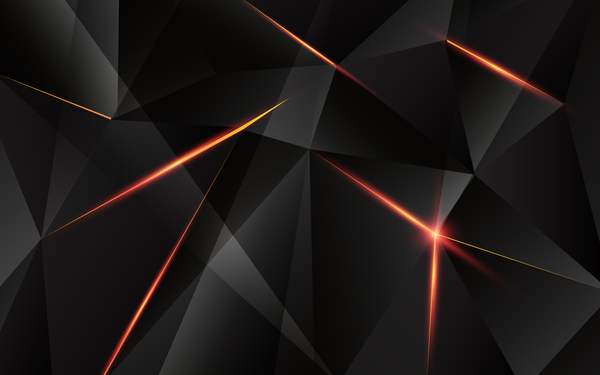 Triangular geometry black with red light vector 02  