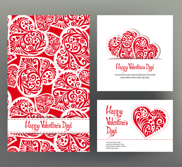 Valentine day card template vector kit 03  