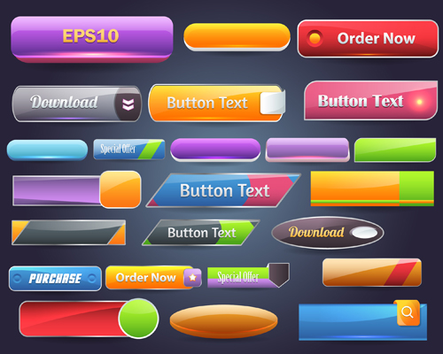 Vector buttons picture web design material 02  