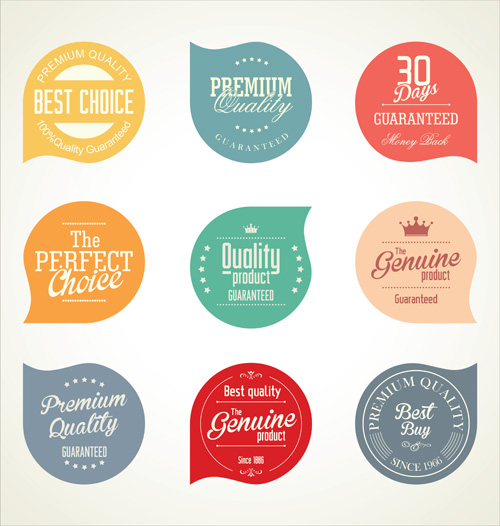 Vector retro badges design set 03  