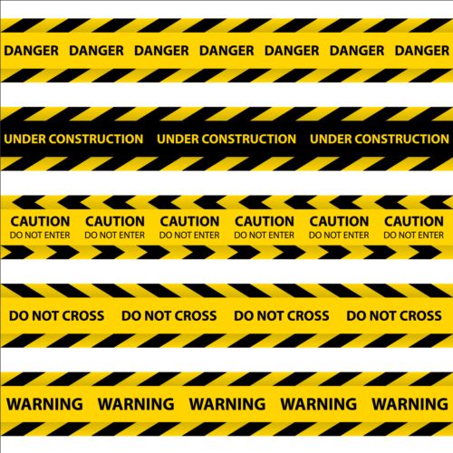 Warning caution ribbon vector material 01  