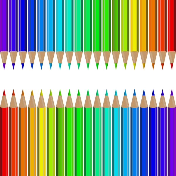 ようこそ学校への backgrouns 色の鉛筆ベクトル02  