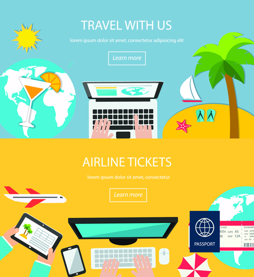 World travel design elements vector illustration 05  