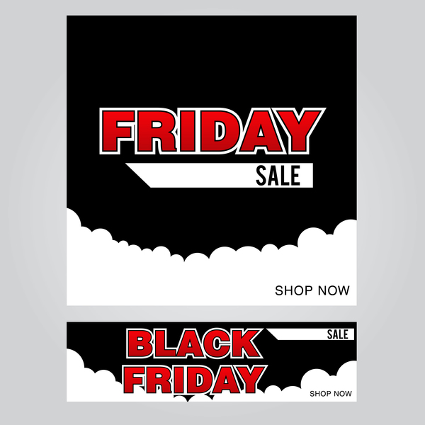 schwarzes Freitag-Plakat mit Fahnenschablonen-Vektormaterial 02  
