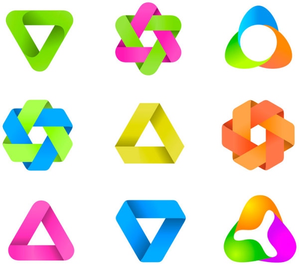 Set of Colored Abstract logo design elements vector 05  