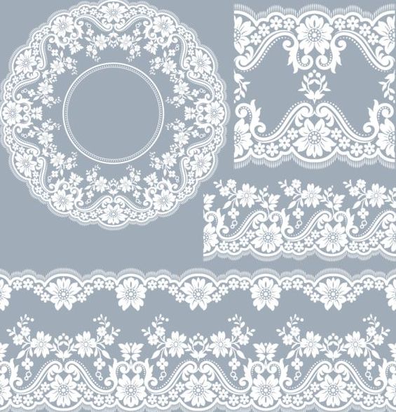 lace border with frame vectors 03  