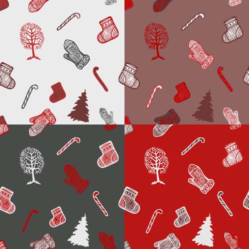 2016 christmas ornaments seamless pattern vector 05  