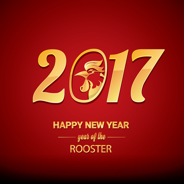 2017 chinois nouvelle année de coq rouge styles fond vecteur 06  