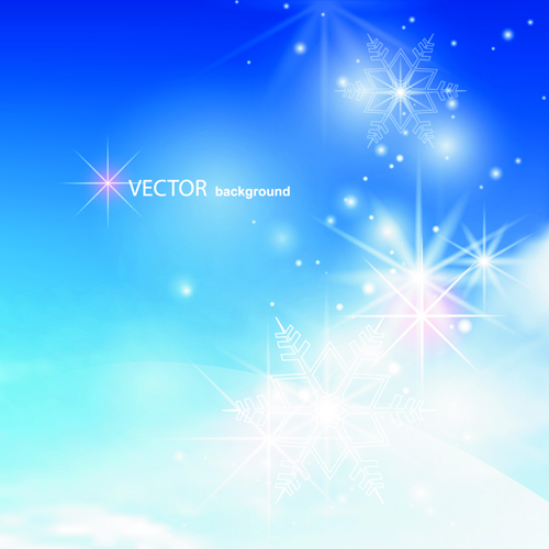 Blue Sky & white cloud background Vector 03  