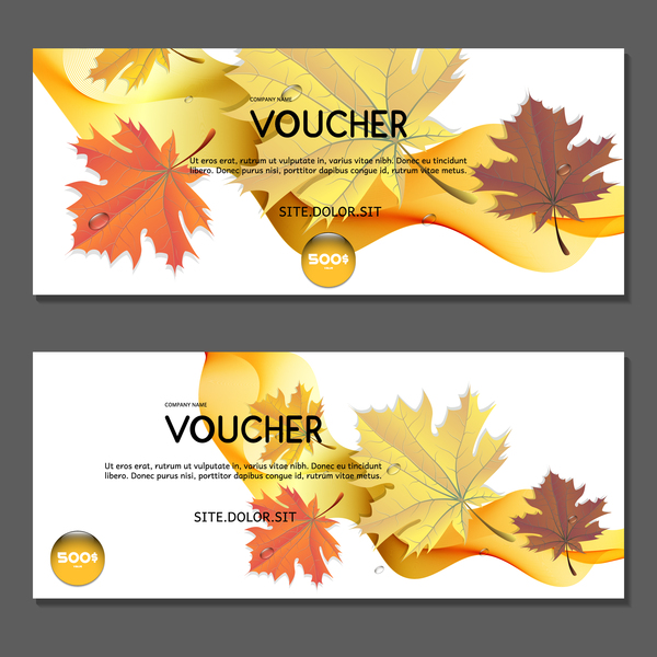 Autumn voucher template vector 03  