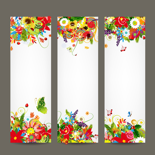 Beautiful floral banner vector 01  