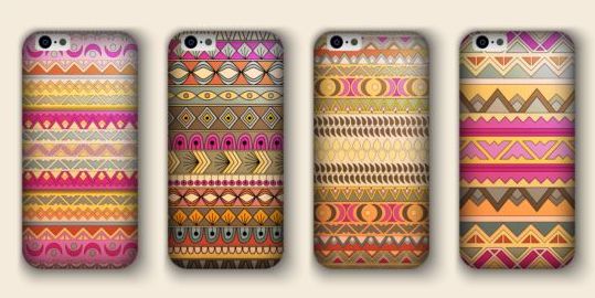 Beautiful mobile phone cover template vector 05  