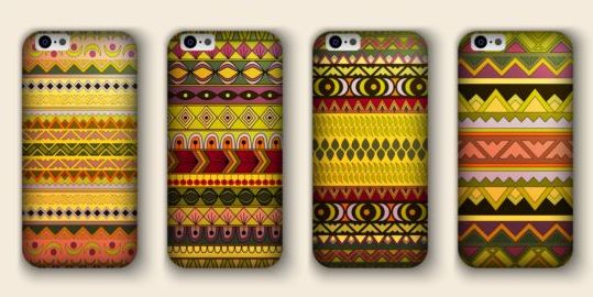 Beautiful mobile phone cover template vector 15  