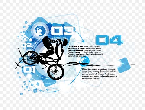 自転車 BMX 背景ベクトル デザイン 09  