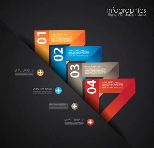 Black Infographics creative vector set 06  