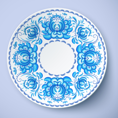 Blue and white porcelain creative design vector 02  