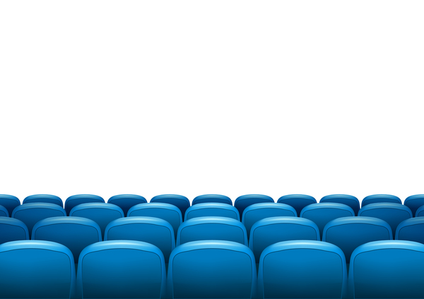 Blue seats with cinema background vector 02  