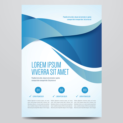 Blue style corporate brochure cover design vector 04  