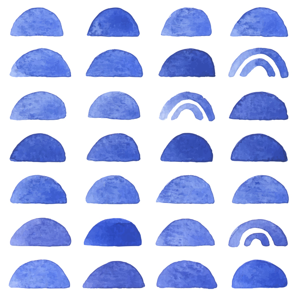 青い水彩ビジョンのシームレスなパターン ベクトル 10  