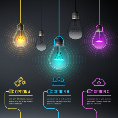 Bulb idea black business template vector 05  