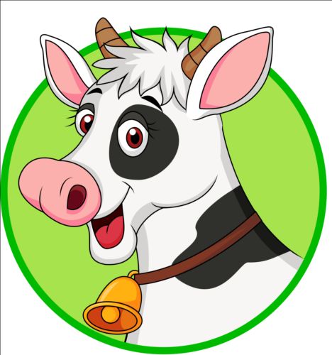 Cartoon cow with bells vector  