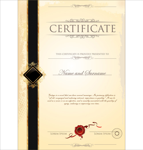 Cover of Certificate design template vector 04  