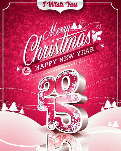 Christmas with new year 2015 creative vector 03  