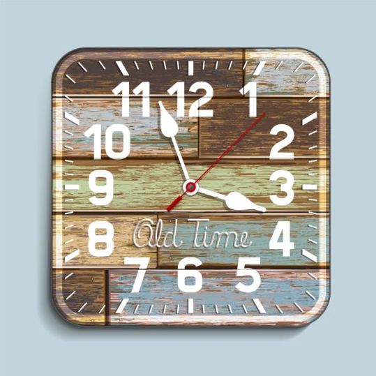 Horloge vieux vecteur de bois 01  