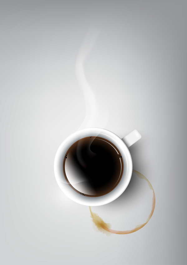 Kaffee und weiße Kaffeetasse Vektor  