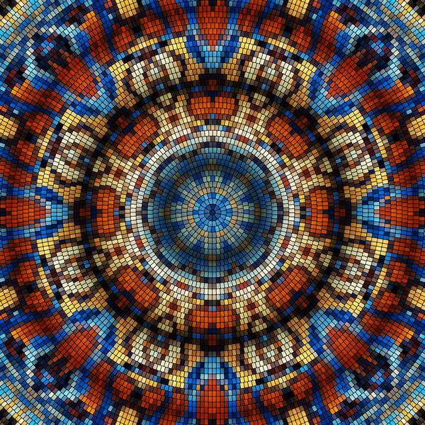 Colorful mosaic pattern seamless vectors 07  