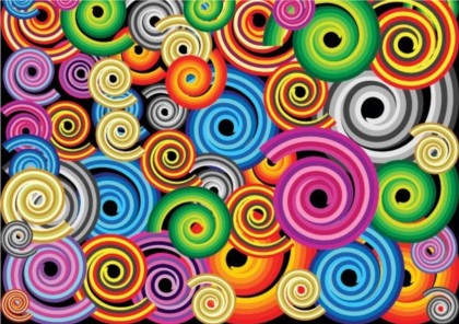 Colorful rotary screw background set vector  