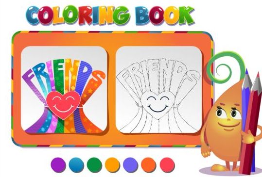 Kleurboek vriendschap dag vector  
