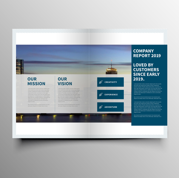 Company magazine with brochure cover template vector 14  
