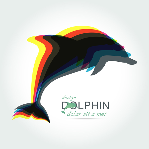 Creative dolphin vector backgrounds 04  