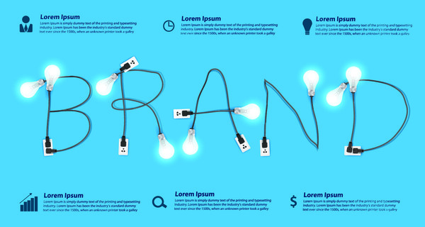 Creative light bulb business template vector  