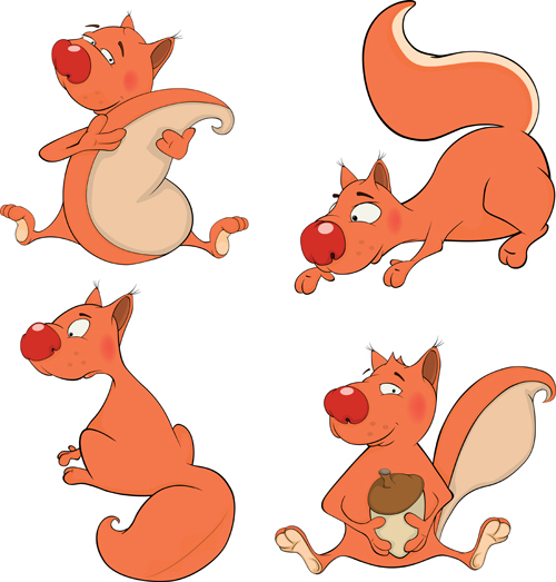 Cute squirrels creative vector design  