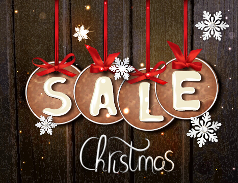 Dark color christmas sale background vector  