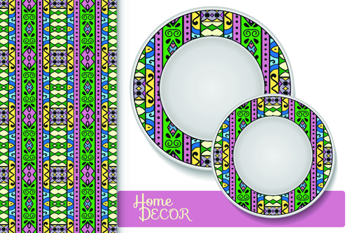 Ethnic decorative pattern background art vector 07  