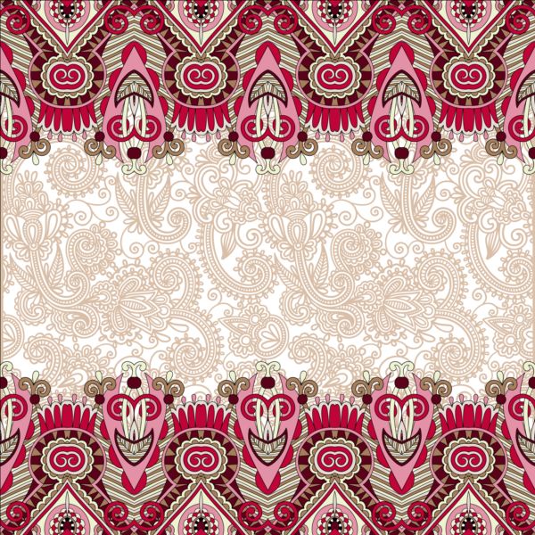 Ethnic ornament pattern seamless border vector 09  