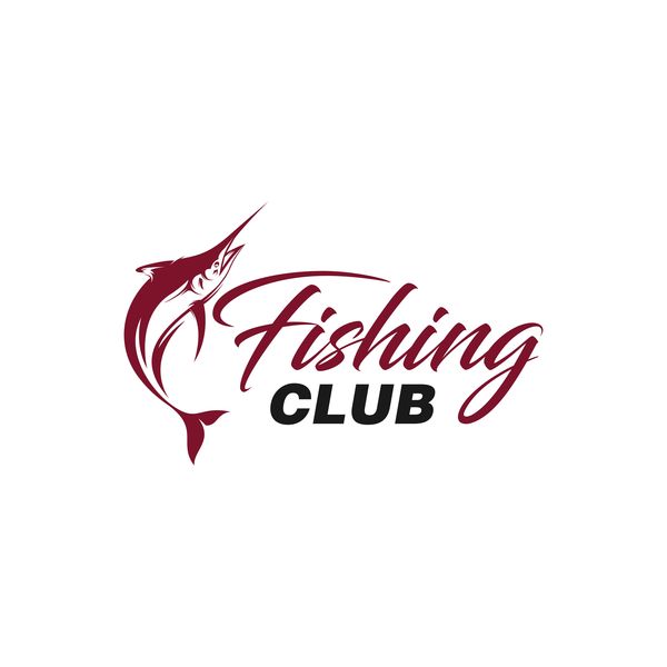 釣りクラブのロゴデザインのベクトル材料02  