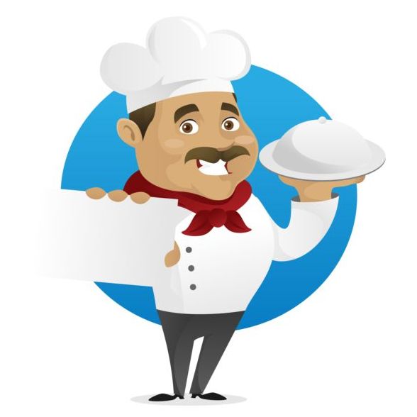 Funny chef cooking sign vector design 04  