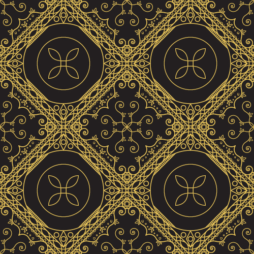 Gold lineart seamless pattern luxury vector 01  